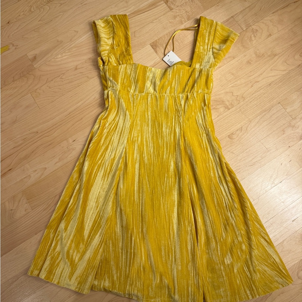 Urban Outfitters Gold Velvet Dress